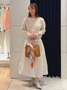 「アイテム（ネックレス）」を使った、nol ikeoさん（レディース・160cm）の秋コーディネート