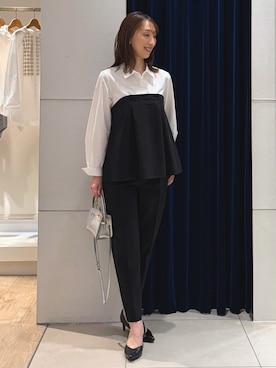 「アイテム（イヤリング）」を使った、nol ikeoさん（レディース・160cm）の秋コーディネート