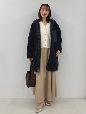 「アイテム（カーディガン/ボレロ）」を使った、nol ikeoさん（レディース・160cm）の秋コーディネート
