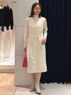 「アイテム（ネックレス）」を使った、nol ikeoさん（レディース・160cm）の秋コーディネート