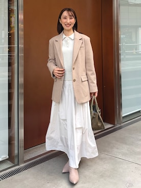 「アイテム（イヤリング）」を使った、nol ikeoさん（レディース・160cm）の秋コーディネート