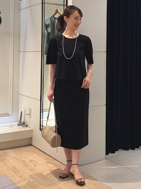 「grace grace （グラスグラス）の【grace grace/グラスグラス】ラウンドドームピアス（ピアス（両耳用）、シルバー系）」を使った、nol ikeoさん（レディース・160cm）の夏コーディネート