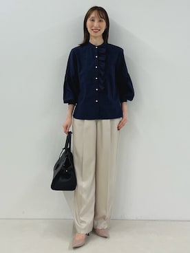 「アイテム（ピアス（両耳用））」を使った、nol ikeoさん（レディース・160cm）の秋コーディネート