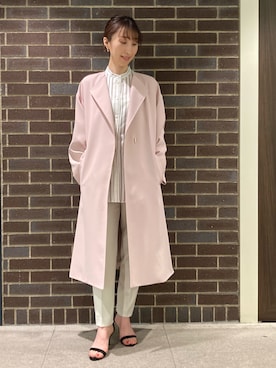 「アイテム（その他アウター、ピンク系）」を使った、nol ikeoさん（レディース・160cm）の春コーディネート