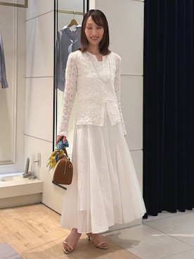 「NOLLEY’S（ノーリーズ）のアイテム（トップス）」を使った、nol ikeoさん（レディース・160cm）の春コーディネート