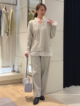 「アイテム（バレッタ/ヘアクリップ）」を使った、nol ikeoさん（レディース・160cm）の冬コーディネート