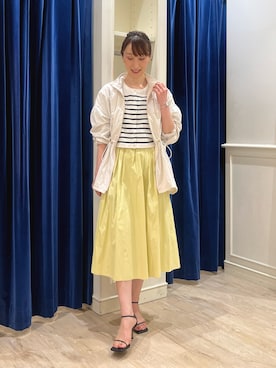 「タフタスカート」｜「アイテム（ジャケット/アウター）」を使った、nol ikeoさん（レディース・160cm）の春コーディネート