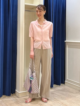 「アイテム（カーディガン/ボレロ、ピンク系）」を使った、nol ikeoさん（レディース・160cm）の夏コーディネート