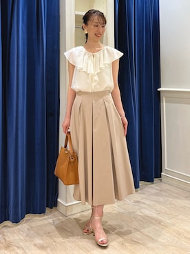 「NOLLEY’S Sophi（ノーリーズソフィ）のアイテム」を使った、nol ikeoさん（レディース・160cm）の夏コーディネート