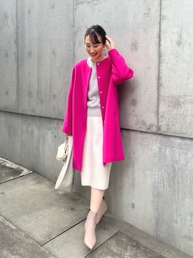 「チェーンバッグ」｜「アイテム（その他アウター）」を使った、nol ikeoさん（レディース・160cm）の冬コーディネート