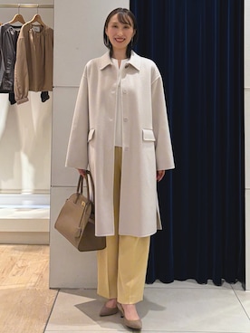 「アイテム（ステンカラーコート）」を使った、nol ikeoさん（レディース・160cm）の秋コーディネート