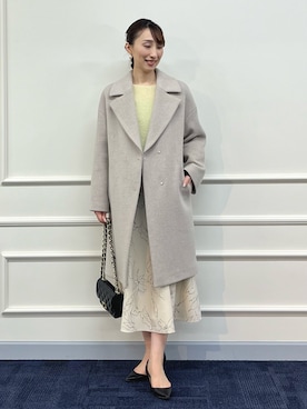 「NOLLEY’S Sophi（ノーリーズソフィ）のアイテム（チェスターコート）」を使った、nol ikeoさん（レディース・160cm）の秋コーディネート