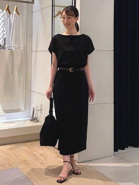 「grace grace （グラスグラス）の【松葉(yuki_nol)別注】【grace grace/グラスグラス】スキップ淡水パールピアス（ピアス（両耳用）、ホワイト系）」を使った、nol ikeoさん（レディース・160cm）の春コーディネート