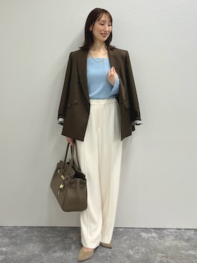 「イチ推しジャケットスタイル」｜「アイテム（トートバッグ）」を使った、nol ikeoさん（レディース・160cm）の秋コーディネート