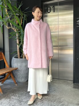 「キルティングバッグ」｜「アイテム（その他アウター）」を使った、nol ikeoさん（レディース・160cm）の冬コーディネート