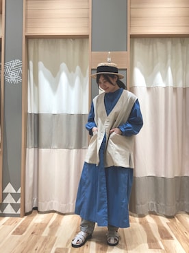 「サマンサ モスモス(Samansa Mos2)」｜「アイテム（シャツワンピース）」を使った、rさん（レディース・155cm）の春コーディネート