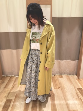 「Samansa Mos2（サマンサ モスモス）のアイテム（トレンチコート）」を使った、rさん（レディース・155cm）の春コーディネート