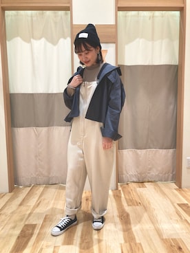 「Samansa Mos2 blue（サマンサモスモスブルー）のアイテム（ニットキャップ/ビーニー）」を使った、rさん（レディース・155cm）の秋コーディネート