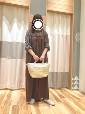 「Samansa Mos2 blue（サマンサモスモスブルー）のアイテム（サロペット/オーバーオール）」を使った、rさん（レディース・155cm）の夏コーディネート