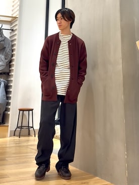 「アイテム（モカシン/デッキシューズ）」を使った、スズキさん（メンズ・165cm）の秋コーディネート