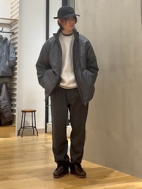 「アイテム（モカシン/デッキシューズ）」を使った、スズキさん（メンズ・165cm）の冬コーディネート