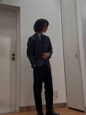 「アイテム（スーツジャケット）」を使った、スズキさん（メンズ・165cm）の冬コーディネート
