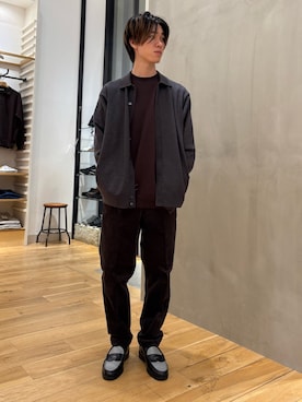 「URBAN RESEARCH DOORS（アーバンリサーチドアーズ）の『XLサイズ/WEB限定/仁村紗和さん着用』『UR TECH 200日ニット』シャツ カーディガン（カーディガン/ボレロ）」を使った、スズキさん（メンズ・165cm）の秋コーディネート
