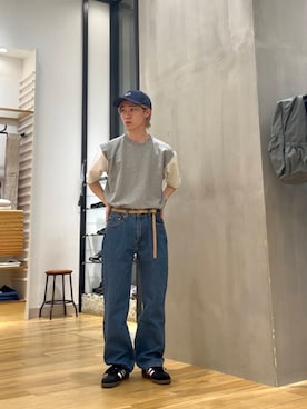 「FRUIT OF THE LOOM（フルーツオブザルーム）のアイテム」を使った、スズキさん（メンズ・165cm）の春コーディネート
