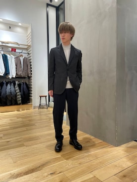 「アイテム（スーツパンツ）」を使った、スズキさん（メンズ・165cm）の冬コーディネート