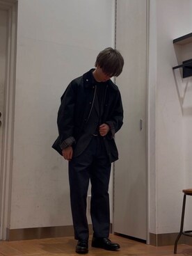 「アイテム（スーツジャケット）」を使った、スズキさん（メンズ・165cm）の冬コーディネート