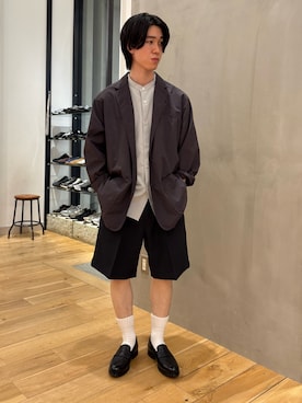 「URBAN RESEARCH DOORS（アーバンリサーチドアーズ）のLIFE STYLE TAILOR　マルチスペックコインローファー（シューズ小物/雑貨、ブラック系）」を使った、スズキさん（メンズ・165cm）の春コーディネート