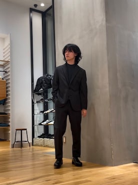 「アイテム（スーツパンツ）」を使った、スズキさん（メンズ・165cm）の冬コーディネート