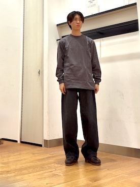 「アイテム（モカシン/デッキシューズ）」を使った、スズキさん（メンズ・165cm）の秋コーディネート
