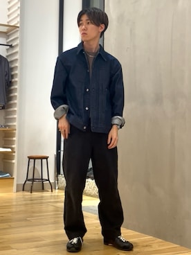 「アイテム（デニムジャケット）」を使った、スズキさん（メンズ・165cm）の夏コーディネート