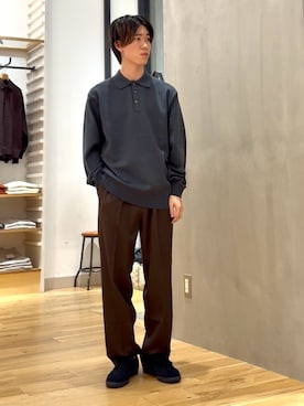 「アイテム（ポロシャツ）」を使った、スズキさん（メンズ・165cm）の秋コーディネート