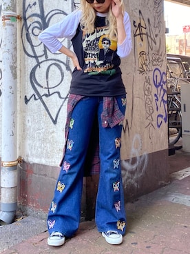 「REMAKE ITEMのアイテム」を使った、aaayNさん（レディース・162cm）の夏コーディネート