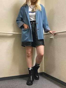 「SPINNS（スピンズ）のアイテム（テーラードジャケット）」を使った、aaayNさん（レディース・162cm）の秋コーディネート