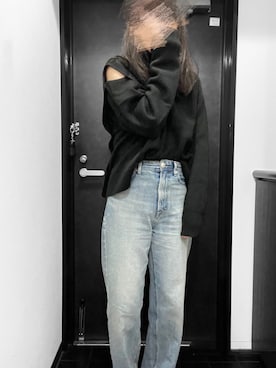 「YANUK（ヤヌーク）のアイテム（デニムパンツ、ブルー系）」を使った、Miさん（レディース・159cm）の秋コーディネート