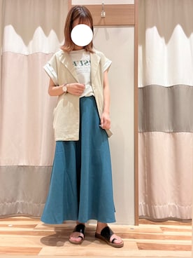 「Samansa Mos2 blue（サマンサモスモスブルー）のアイテム（その他アウター）」を使った、k o iさん（レディース・157cm）の夏コーディネート