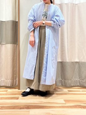「サマンサモスモス」｜「アイテム（シャツワンピース）」を使った、k o iさん（レディース・157cm）の春コーディネート