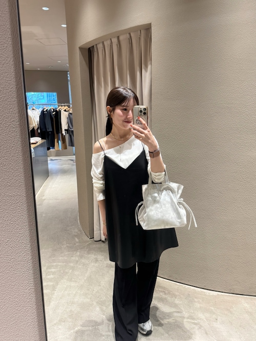 SHENERY 【美品】 【レイヤードに◎】 レザーチュニックキャミ　ブラック レイヤードにも◎》レザーチュニックキャミ（シャツ/ブラウス