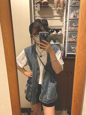 「真夏のアクティブスタイル」｜「アイテム（ジャケット/アウター）」を使った、nrk93さん（レディース・152cm）の夏コーディネート