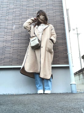 「スクエアトゥ」｜「アイテム（ノーカラーコート）」を使った、boochanさん（レディース・150cm）の春コーディネート