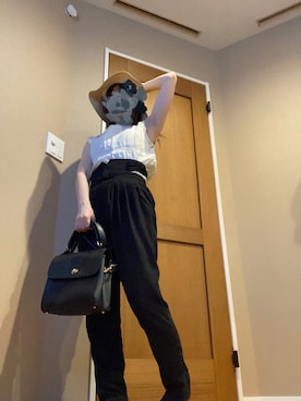 「Heather（ヘザー）のアイテム（ショルダーバッグ、ブラック系）」を使った、boochanさん（レディース・150cm）の夏コーディネート