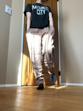 「brand ?（ブランド ?）のアイテム（パンツ、ベージュ系）」を使った、boochanさん（レディース・150cm）の春コーディネート
