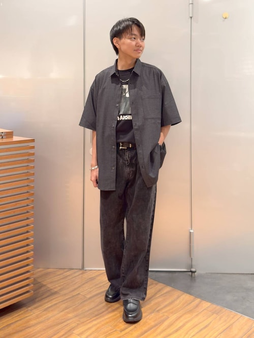 アンティーク風/メタルバックルリアルレザーベルト