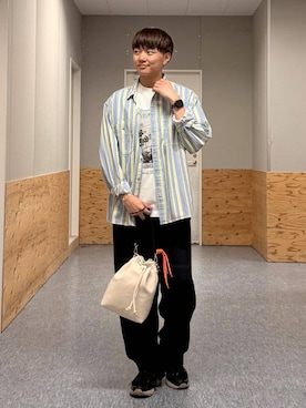 「BAYFLOW（ベイフロー）のアイテム（パンツ）」を使った、j3t0u0さん（メンズ・174cm）の春コーディネート