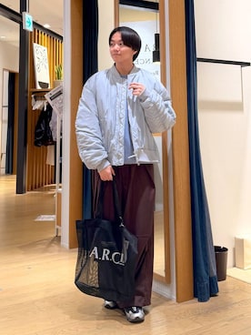 「アイテム（MA-1）」を使った、j3t0u0さん（メンズ・174cm）の秋コーディネート