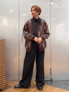 「RAGEBLUE（レイジブルー）のアイテム（カーディガン/ボレロ）」を使った、j3t0u0さん（メンズ・174cm）の秋コーディネート