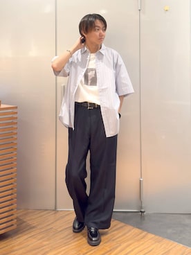 「アイテム（ドレスシューズ）」を使った、j3t0u0さん（メンズ・174cm・20代）の夏コーディネート